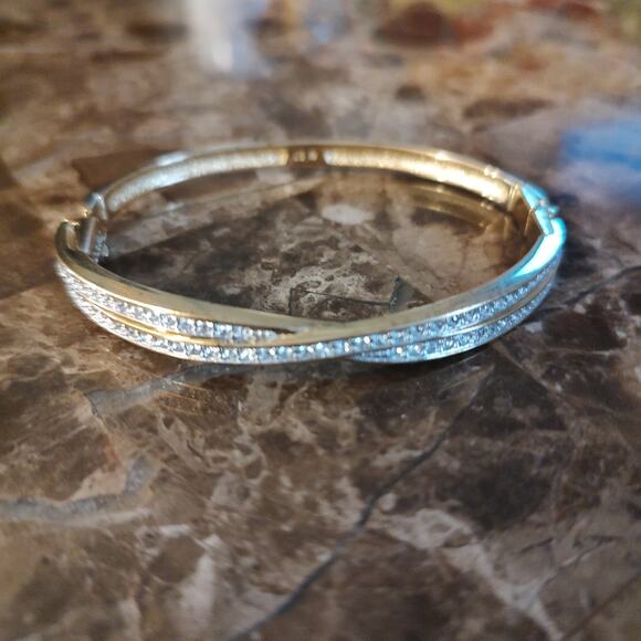 Swarovski Gold Tone Bracelet with Crystal Accents - Picture 1 of 14